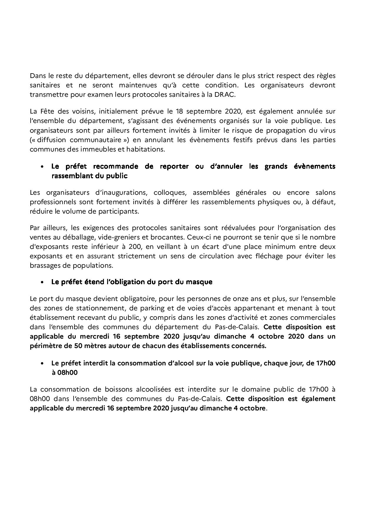 2020 09 15 renforcement des mesures sanitaires pour lutter contre la propagation du virus dans le Pas de Calais page 002